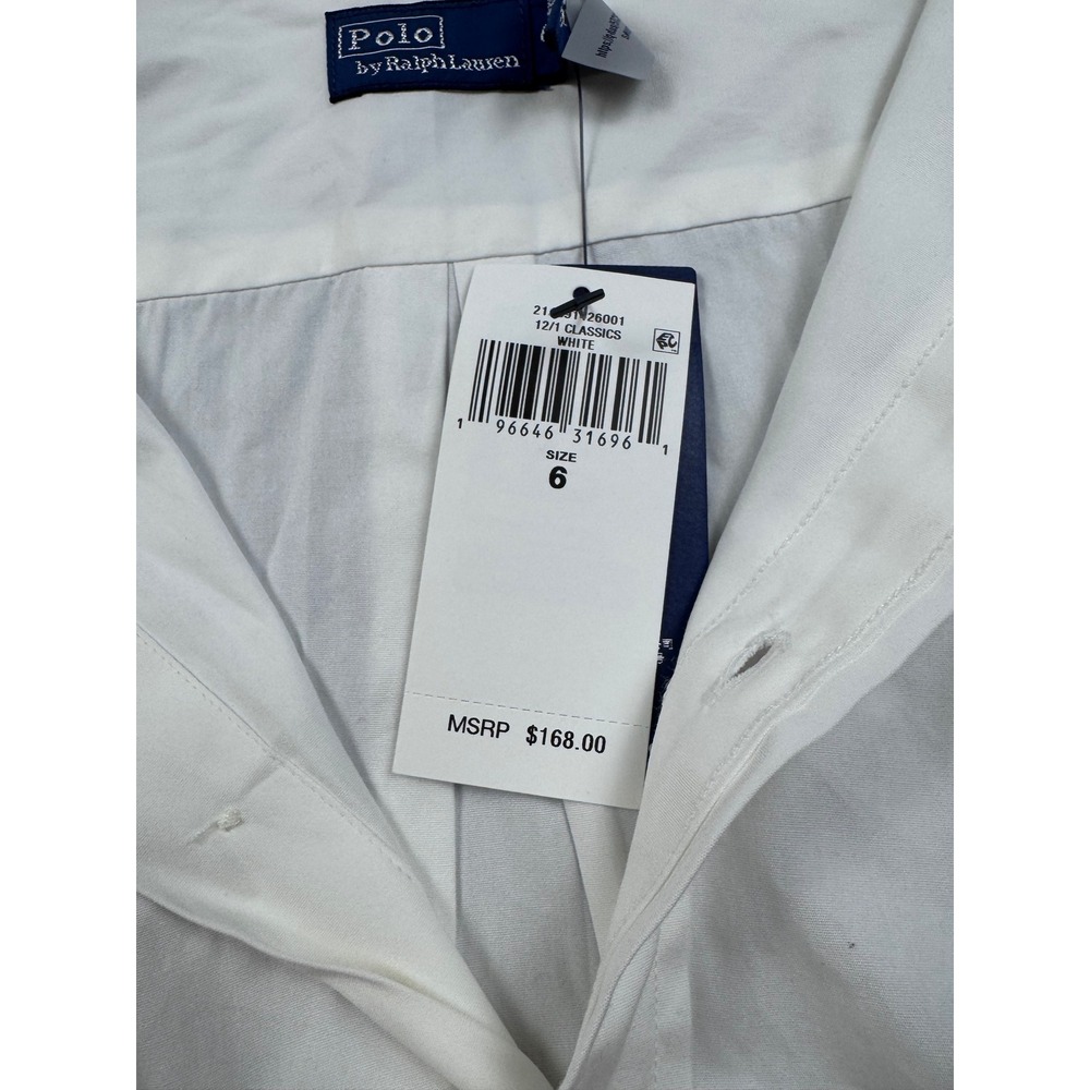 Polo Ralph Lauren Womens White Cotton Button Down Shirt Size 6 New With Tags - Picture 2 of 9